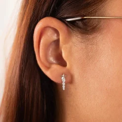 Boucles d'oreilles argent 925 et zirconias