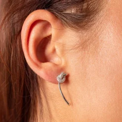 Boucles d'oreilles argent 925 et zirconias