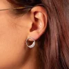 Boucles d'oreilles argent 925 et zirconias