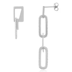 Boucles d'oreilles argent 925 et zirconias