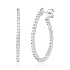Boucles d'oreilles argent 925 et zirconias