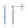 Boucles d'oreilles argent 925 et zirconias bleus et blancs