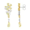 Boucles d'oreilles argent 925 et zirconias jaune et blanc
