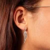 Boucles d'oreilles argent 925 et zirconias ailes