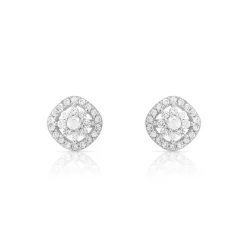 Boucles d'oreilles argent 925 fleurs zirconias