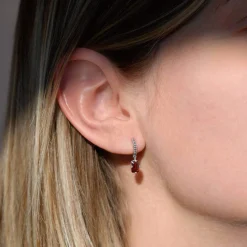 Boucles d'oreilles argent 925 grenats