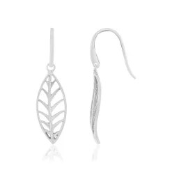 Boucles d'oreilles argent 925 motif feuille