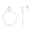 Boucles d'oreilles argent 925 motif losange et anneau