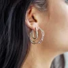 Boucles d'oreilles argent 925 motif fermoir à visser rectangulaire