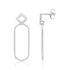 Boucles d'oreilles argent 925 motif losange et anneau