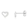 Boucles d'oreilles argent 925 motif coeur zirconias