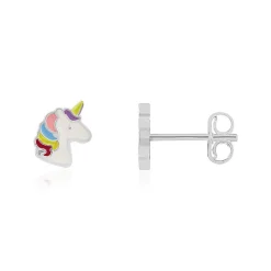 Boucles d'oreilles argent 925 motif licorne