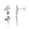 Boucles d'oreilles argent 925 opales et zirconias papillons