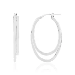 Boucles d'oreilles argent 925, ovale