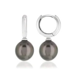 Boucles d'oreilles argent 925 pendants perles de culture de Tahiti