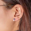 Boucles d'oreilles argent 925 perles de culture de Chine et améthystes