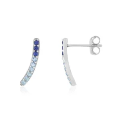 Boucles d'oreilles argent 925 pierres synthétiques bleues