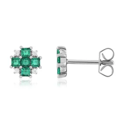 Boucles d'oreilles argent 925 pierres synthétiques et zirconias