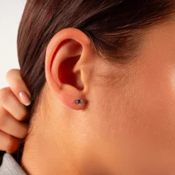 Boucles d'oreilles argent 925 pierres synthétiques bleues