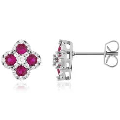 Boucles d'oreilles argent 925 pierres synthétiques et zirconias