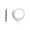 Boucles d'oreilles argent 925 spinelles noirs