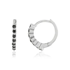 Boucles d'oreilles argent 925 spinelles noirs
