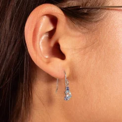 Boucles d'oreilles argent 925 topazes traitées et zirconas