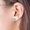 Boucles d'oreilles argent 925 topazes bleues traitées améthyste et iolite