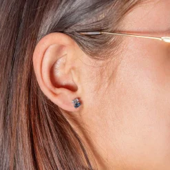 Boucles d'oreilles argent 925 topazes traitées