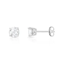Boucles d'oreilles argent 925 2 zirconias