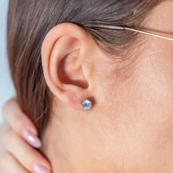 Boucles d'oreilles argent 925 2 zirconias
