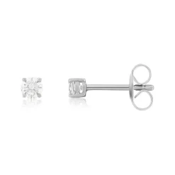 Boucles d'oreilles argent 925 zirconias serti 4 griffes