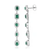 Boucles d'oreilles argent zirconias vert et blanc