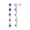 Boucles d'oreilles argent 925 zirconias bleu et blanc