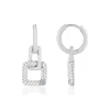 Boucles d'oreilles argent 925 zirconias pierres imitation topaze