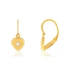 Boucles d'oreilles brisures or jaune 375 zirconias. Motif coeur.