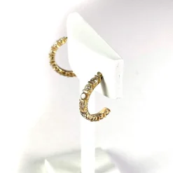 Boucles d'oreilles clous d'occasion or 750 jaune diamants