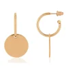 Boucles d'oreilles créoles acier doré rose 2 cm