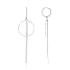 Boucles  d'oreilles créoles pendant acier