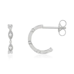 Boucles d'oreilles demi créoles argent 925 zirconias