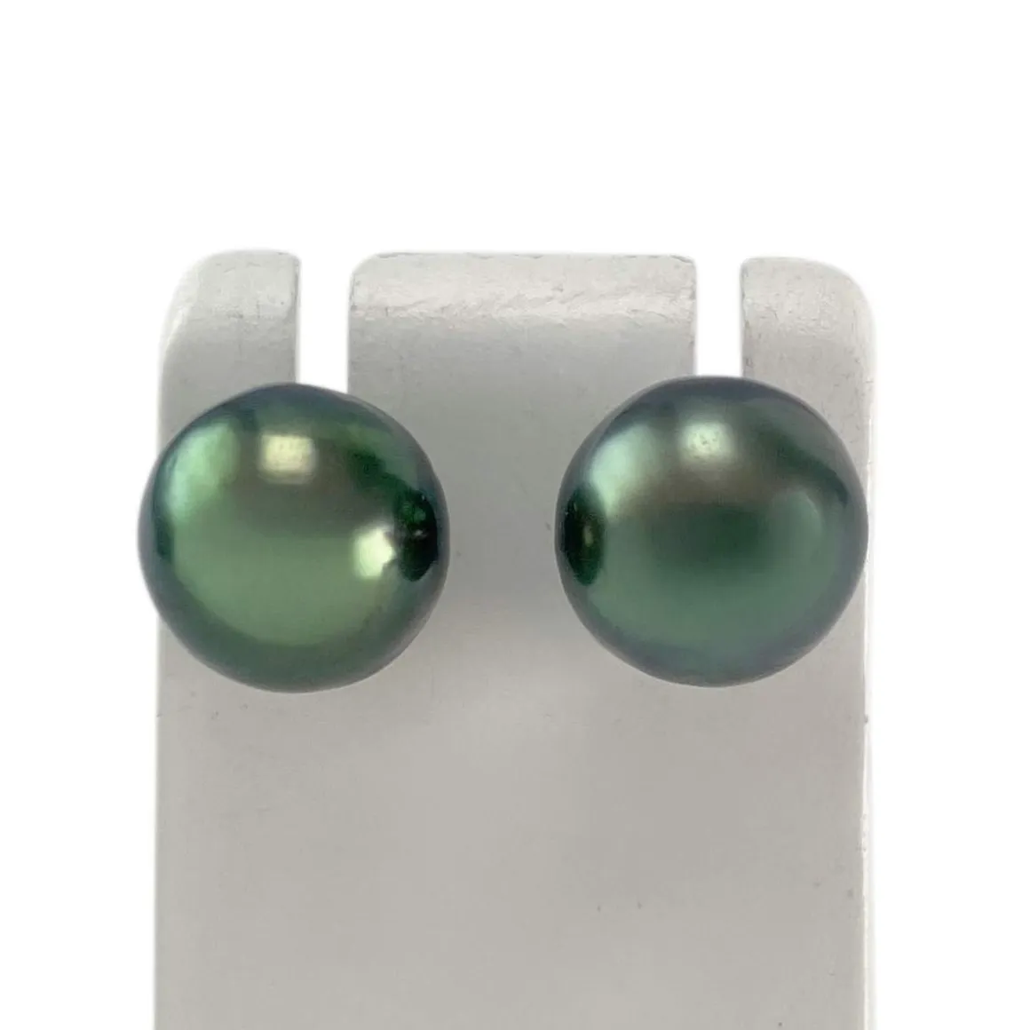 Boucles d'oreilles d'occasion argent gris perles de Tahiti