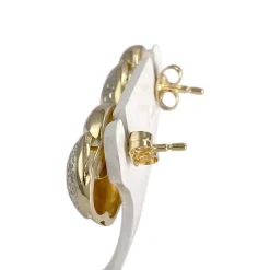 Boucles d'oreilles d'occasion  or 750 2 tons