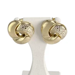 Boucles d'oreilles d'occasion  or 750 2 tons