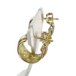 Boucles d'oreilles d'occasion or 750 jaune 3 tons