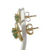 Boucles d'oreilles d'occasion  or 750 2 tons emeraudes