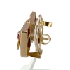 Boucles d'oreilles d'occasion or 750 jaune rubis synthétiques spinelles synthétiques
