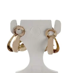 Boucles d'oreilles d'occasion or 750 jaune pierres rouges synthétiques