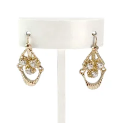 Boucles d'oreilles d'occasion or 750 jaune spinelles synthétiques