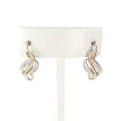 Boucles d'oreilles d'occasion 2 ors 585 diamants