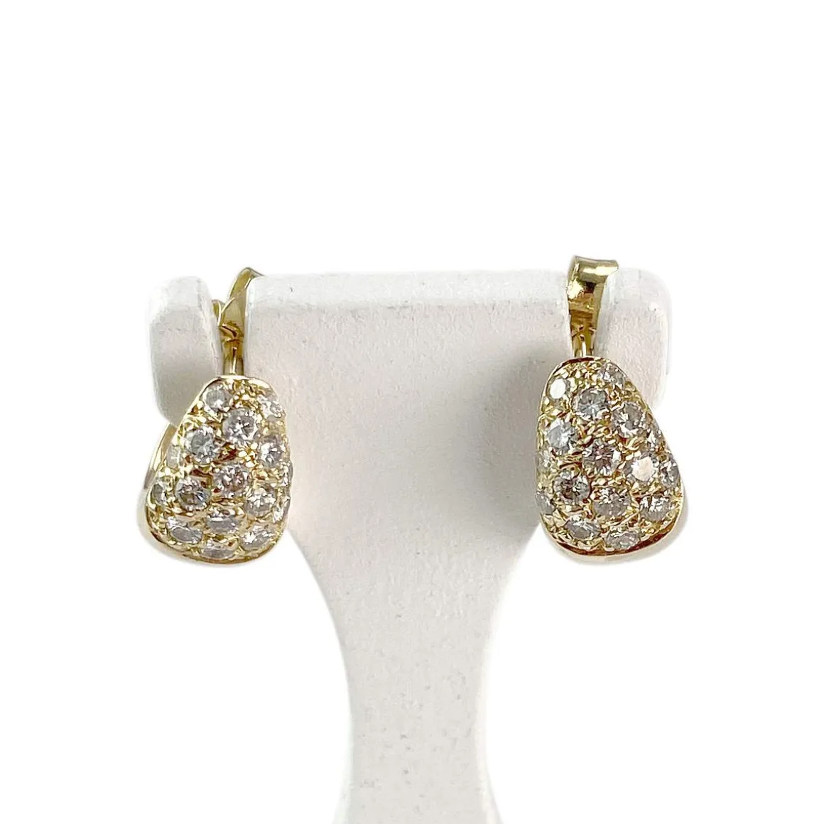 Boucles d'oreilles d'occasion or 750 jaune diamants